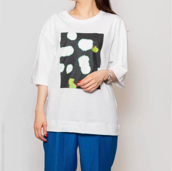 美品christian wijnants クリスチャンワイナンツ7035 TIJAN プリント カットソー Tシャツ XS