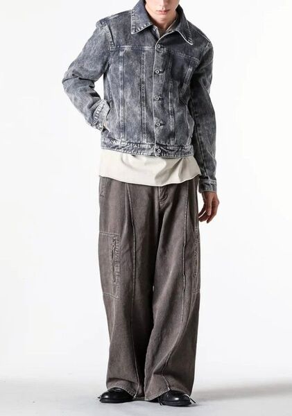 新品Omar Afridi オマールアフリディ24aw Octet 2d Cargo Trousersカーゴデニム ジーンズ46茶