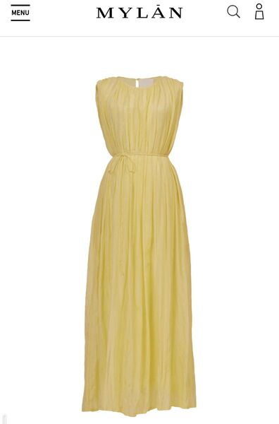 美品MYLAN マイラン 24ss Crinkle Maxi Dress Citrine クリンクル マキシ ドレス ワンピース