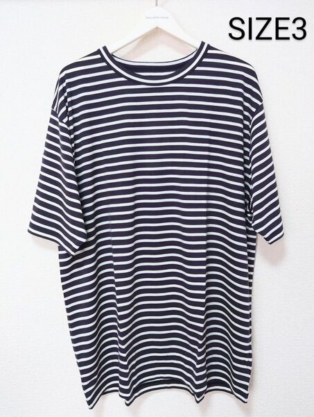 新品BATONER バトナー24ss SUMMER WOOL BORDER T-SHIRT ボーダー サマー ウールTシャツ3紺