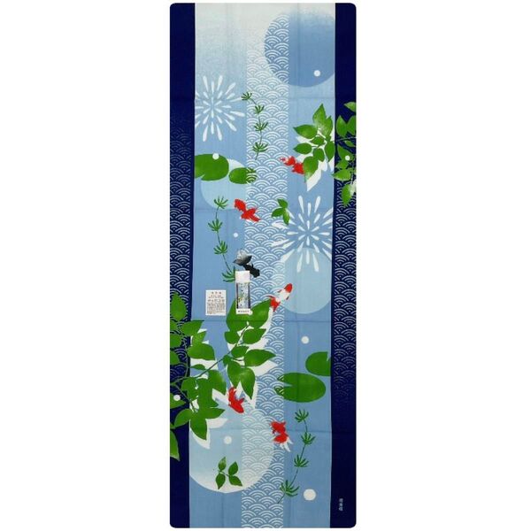 新品未使用品 手ぬぐい【青海波金魚】濱文様 夏ディスプレイ 壁飾り 夏タペストリー 夏壁飾り ウォールデコ のれん 外国土産