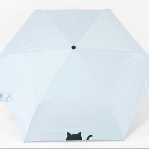 新品未使用品 雨天兼用折りたたみ傘 グラスファイバー 遮光 耐風 50cm ブルー 猫 子猫 猫好き 紫外線カット 晴雨兼用