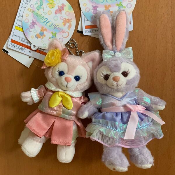 カラフルハピネス ぬいぐるみバッジ ステラルー リーナベル 新品 タグ付き ダッフィー &フレンズ 20周年 TDS
