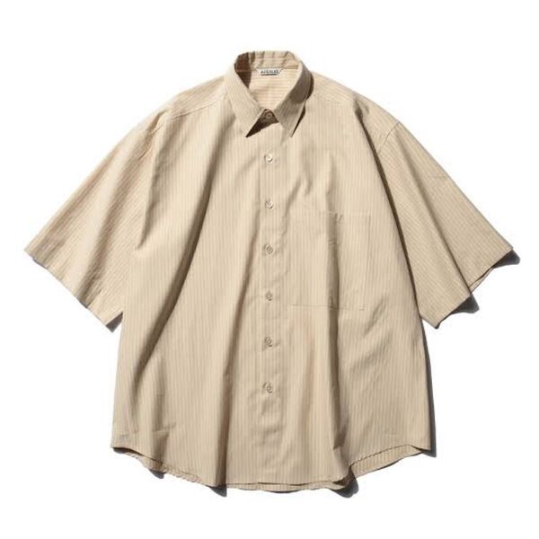 Auralee WASHED FINX TWILL BIG SHIRTS 3