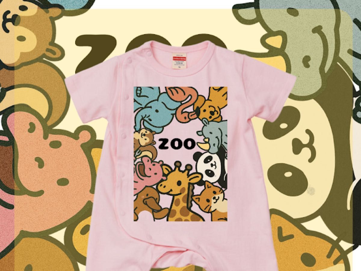 ベビーグッズ オリジナルプリント Zoo かわいい 動物 ステッカー