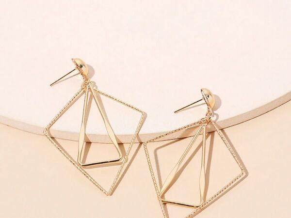幾何学 ドロップピアス アクセサリー アクセ ゴールド
