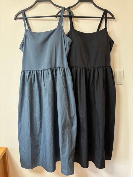 2枚セット ユニクロ コンビネーションブラキャミソールワンピース 3XL