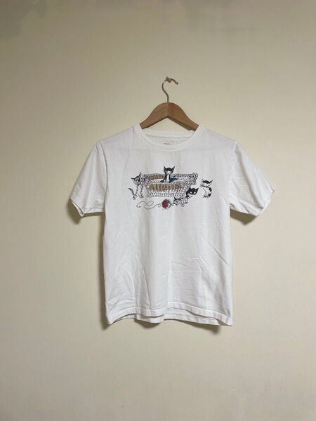 グラニフ こねこのぴっち 猫柄Tシャツ ホワイト