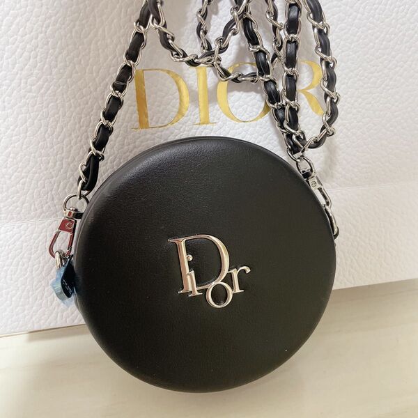 新品未使用 DIOR ディオール ノベルティ ミニポーチ ショルダーバッグ チェーン付き 箱付き