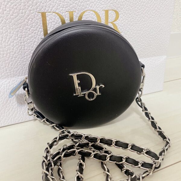 新品未使用 DIOR ディオール ノベルティ ミニポーチ ショルダーバッグ チェーン付き 箱付き