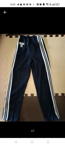 クーポン 美品 ジャージ 長ズボン 体操服 体操着 ネイビー 紺 スクール 学校 小学生 150 サイドライン入 男の子女の子