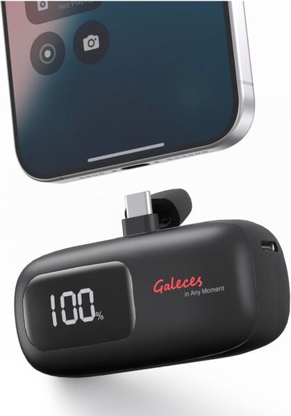 Galeces モバイルバッテリー 超軽量 小型 急速充電 Type-C 黒
