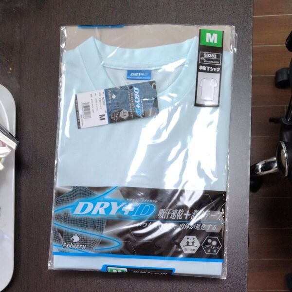 Soberry DRY+D 吸汗速乾 半袖Tシャツ M 水色 未使用 夏用