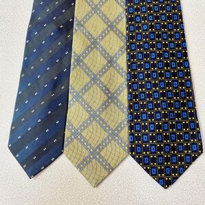 中古ネクタイ 青系3本セット ブランド有 まとめ売り