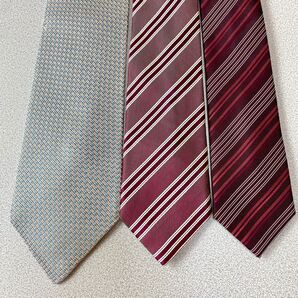 中古ネクタイ 赤系3本セット まとめ売り 1本傷有り