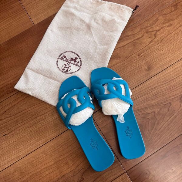 新品未使用 エルメス サンダル シェーヌダンクル アロハ ラバー 35 HERMES