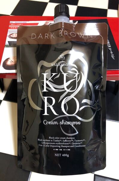 バランローズ KUROクリームシャンプー ダークブラウン400g×1個《茶》