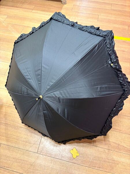 晴雨兼用 日傘 フリル 裏側黒コーティング 遮光遮熱 UPF50 軽量グラスファイバー