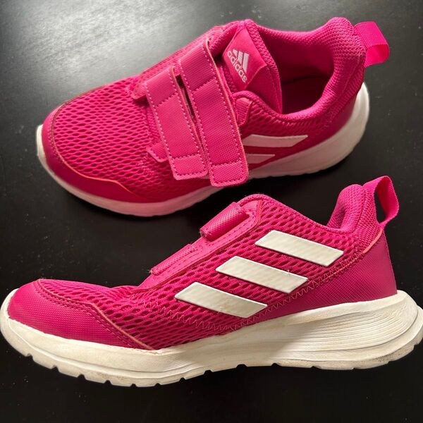 adidas 子供用スニーカー ピンク マジックテープ 19cm