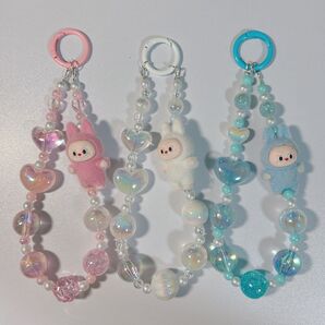 ふわふわラブブ LABUBU キーホルダー ストラップ 3種セット