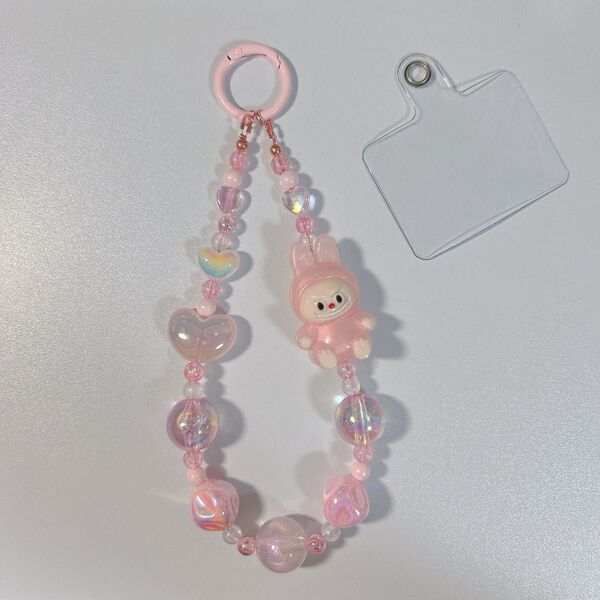 ② ラブブ LABUBU キーホルダー ストラップ ピンク系