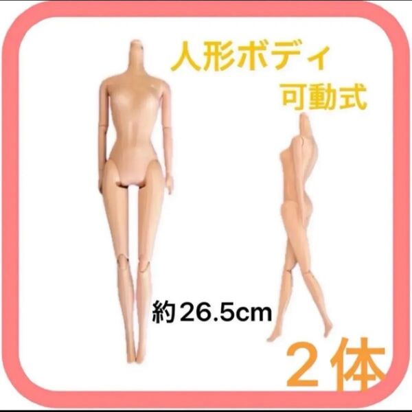 2体 人形 ドール 可動 体 顔なし カスタム 女の子 女性 着せかえ ボディ 素体