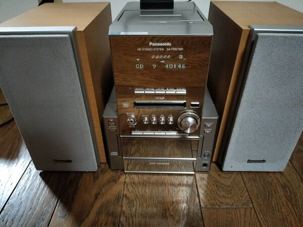 Panasonic MD/CD/カセットステレオシステム SA-PM57MD CDチェンジャー5枚格納