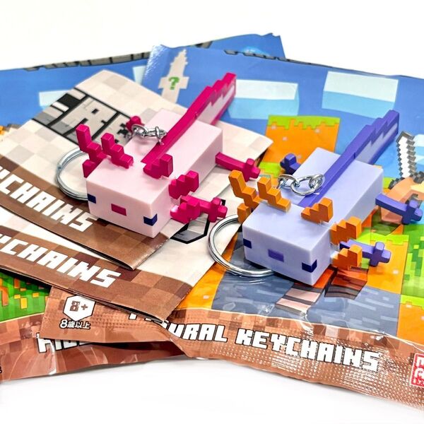 マインクラフト フィギュアキーチェーン ウーパールーパー レア 青 ピンク マイクラ キーホルダー