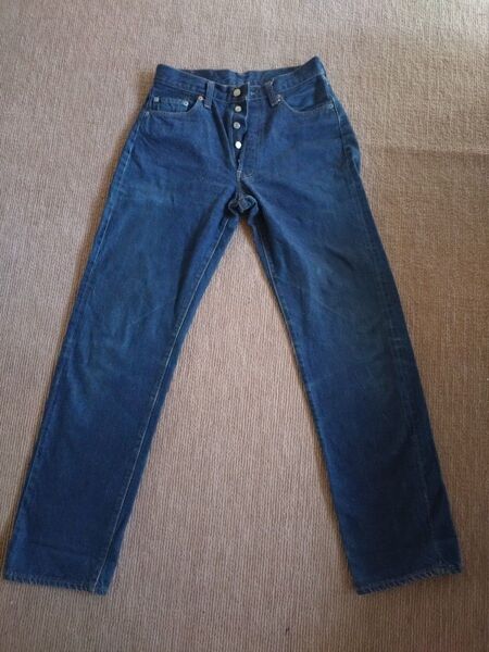 Levi's 501 ビッグE 110周年 USA製 バレンシア 555 ボタンフライ W30 L36 濃紺