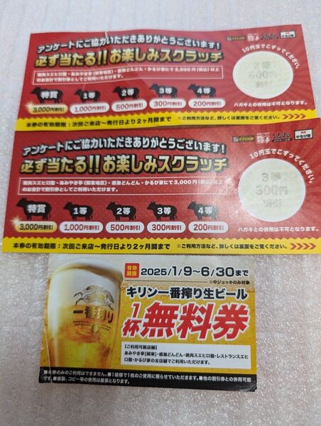 焼肉スエヒロ館、あみやき亭グループ割引券ほか