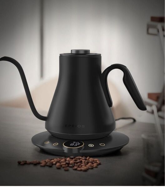 Epeios ドリップケトル 電気ケトル コーヒー 細口 湯沸かしポット おしゃれ急速沸騰 1℃単位温度調節 0.9L 新品