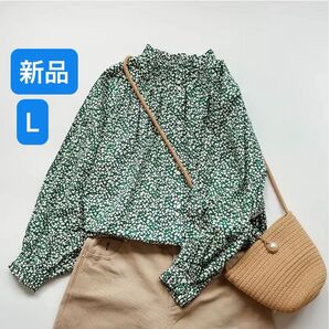 ブラウス フリル おしゃれ 可愛い Lサイズ 新品 長袖