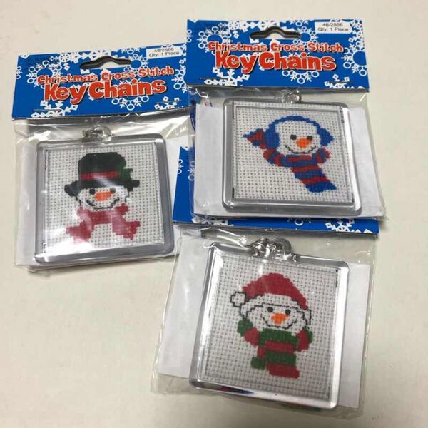 USA ビンテージ クロスステッチ キット スノーマン クリスマス 雪だるま アメリカ アメリカン メルヘン カントリー