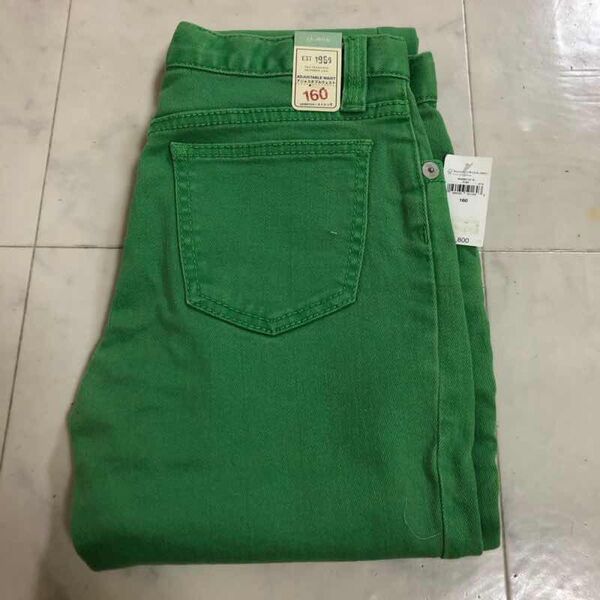 未着用 Gap カラーパンツ グリーン 緑 カラー ジーンズ 160 スキニー スプリング カラフル アメリカン