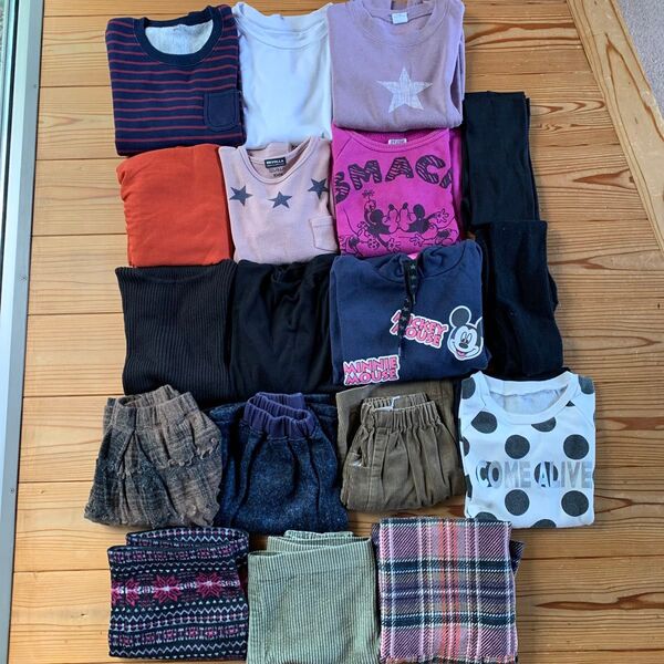 キッズ服18枚まとめ売り 女の子 トップス ボトムス 130cm 秋冬