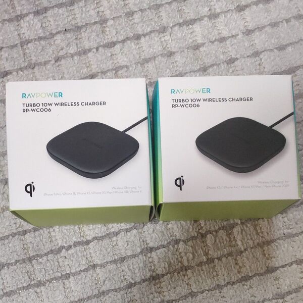 新品未開封 RAVPOWER Turbo 10W Wireless Charger RP-WC006 2個セット
