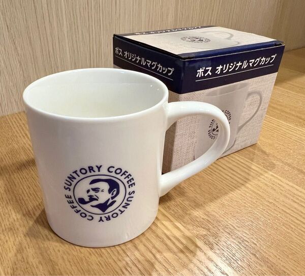 【新品未使用】ボス オリジナルマグカップ サントリーコーヒー 限定 非売品 ノベルティ 景品 磁器 ホワイト シンプル プレゼント