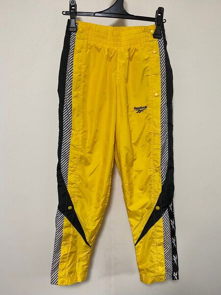 Reebok Classic イエロー ジョガー XS トレーニング トラックパンツ ナイロンパンツ ウォームアップ ジャージ