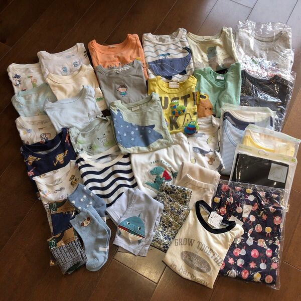子供服39着(新品15点) まとめ売り 男の子 春夏秋 90㎝ 赤ちゃん本舗等 ホームクリーニング済