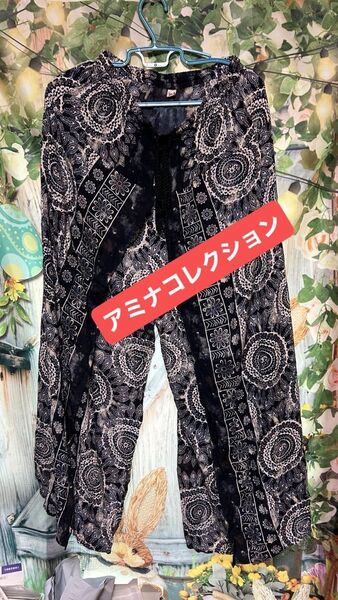 *アミナコレクション エスニック総柄巻きスカート風 パンツ レーヨン フリーサイズ 値下げ不可