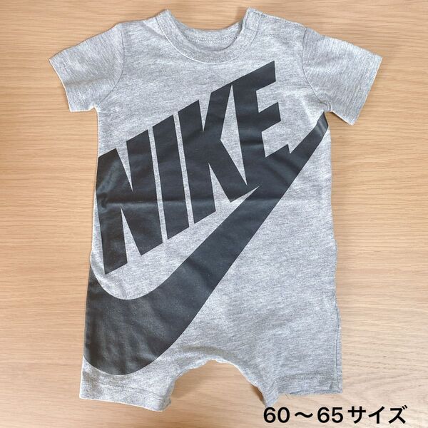 NIKE ビッグスウッシュ ロゴ ロンパース■ナイキ ベビー服 カバーオール ショートオール 半袖