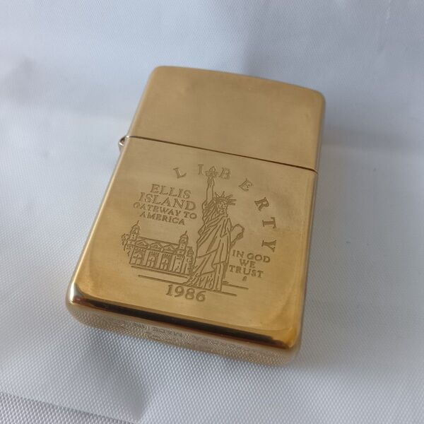 ZIPPO オイルライター 検索 ゴールドカラー ブラス 自由の女神 1986 1996 liberty