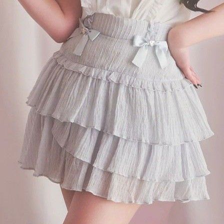 アンクルージュ Ank Rouge ティアードシアースカパン ブルー 水色 ミニスカート サマー Summer 夏 量産型コーデ