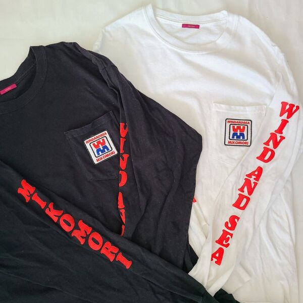【ミコモリ × ウィンダンシー】 windandsea micomori ロング Tシャツ トップス 長袖 古着 コラボ レア物