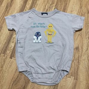 STAR WARS ベビー服 ロンパース グレー 80 半袖ロンパース