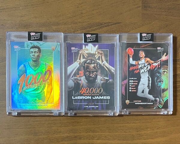 【未開封】2023-2024 topps now / Lebron, Wemby, Miller / マグホ付き
