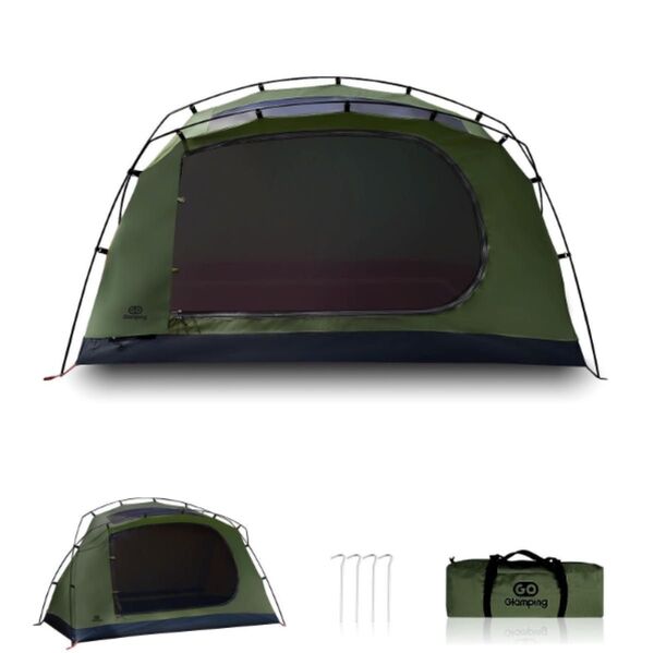 GOGlampingツーリングドームテント TCテント ソロ 1人用 自立式 アルミポール メッシュ天窓 焚き火可 2重層 Y46