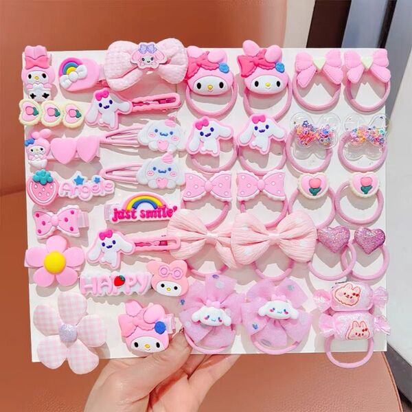 新品 大盛り 36点セット 子ども用 ヘアゴム ピンクのマイメロディ ヘアゴム+ヘアピン