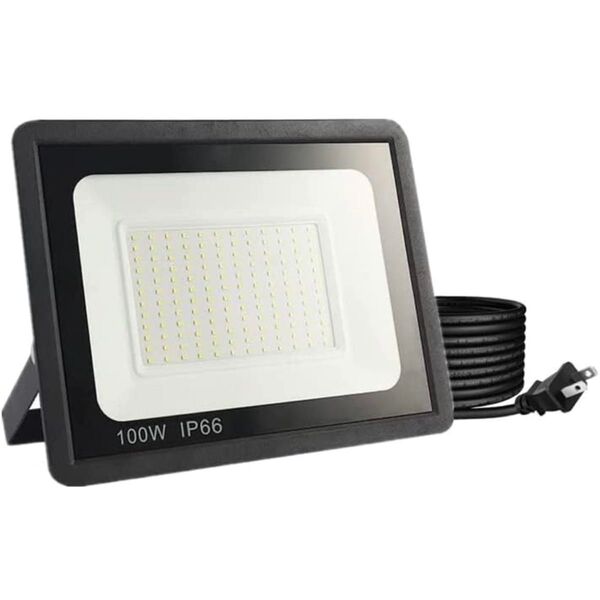 1個 LED投光器100W 薄型 6500K 高輝度 PSE認証1.8mケーブル付き PSE適合 100W 15000LM 高輝度
