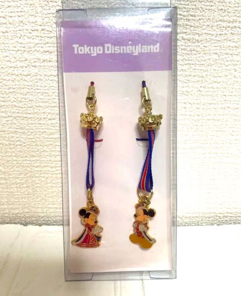 【2個セット】ミッキー&ミニー ストラップ 東京ディズニーランド シンデレラ王冠
